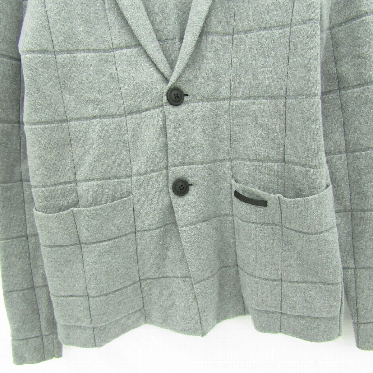 1円~【美品】ARMANI アルマーニ エクスチェンジ メンズ ショールカラー コットン カーディガン グレー サイズ:S 802162299 1126_画像3