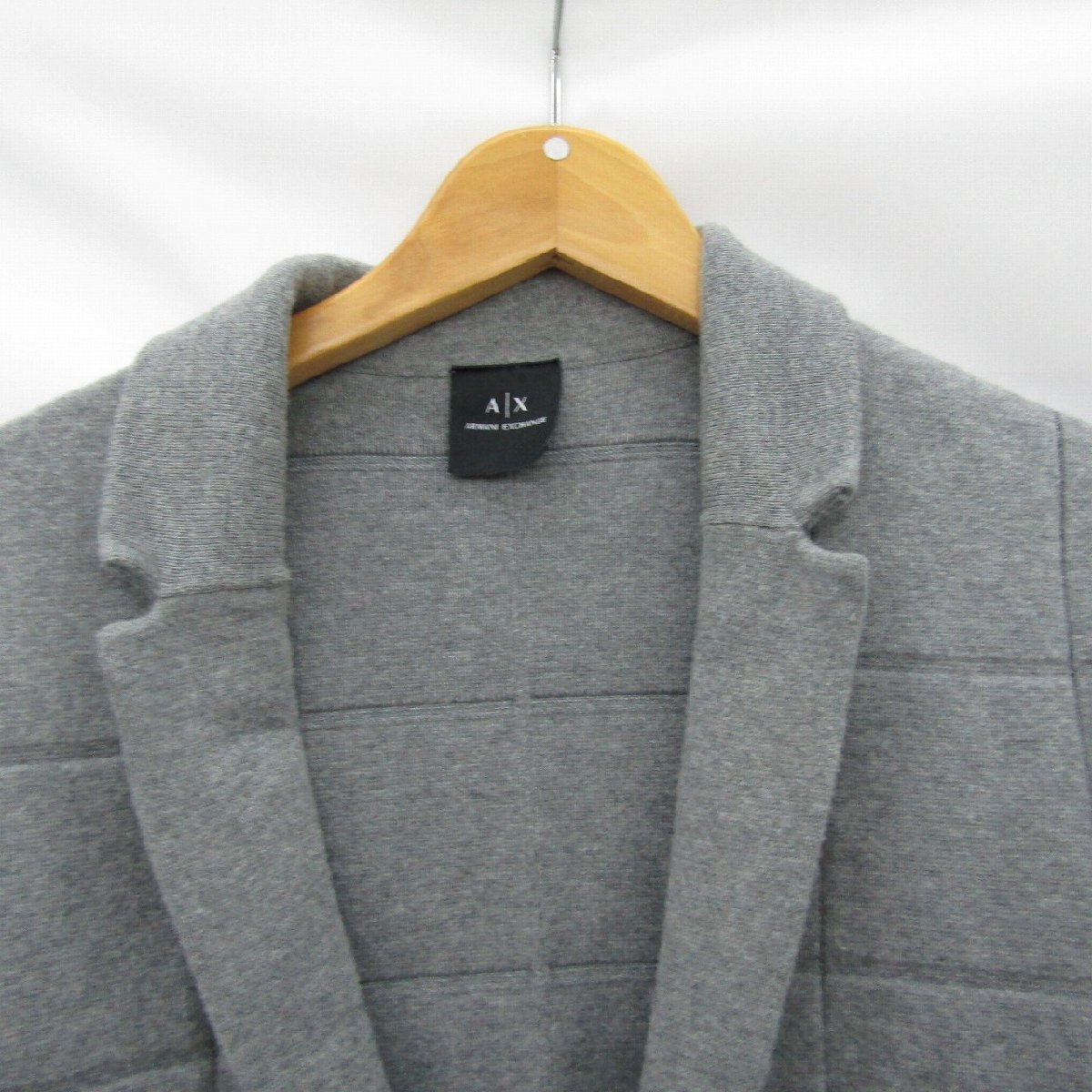 1円~【美品】ARMANI アルマーニ エクスチェンジ メンズ ショールカラー コットン カーディガン グレー サイズ:S 802162299 1126_画像2