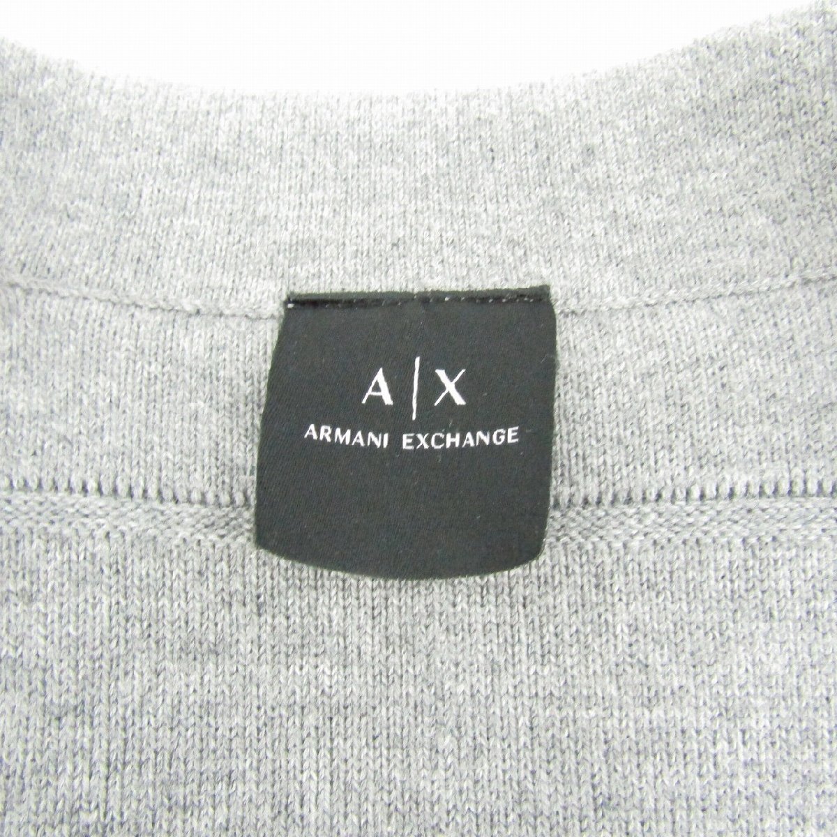 1円~【美品】ARMANI アルマーニ エクスチェンジ メンズ ショールカラー コットン カーディガン グレー サイズ:S 802162299 1126_画像7