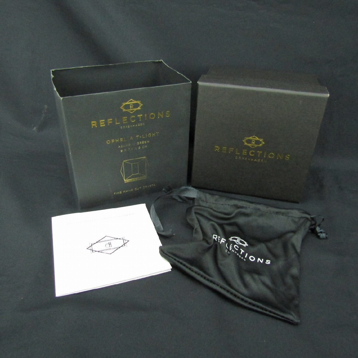 1円～【美品】REFLECTION OPHELIA T-LIGHT ティーライトホルダー アズール グリーン 箱付 11974826 1128_画像9