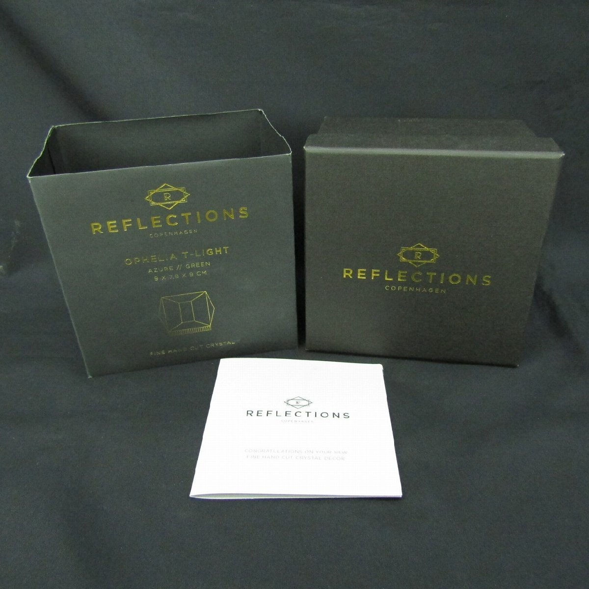 1円~【美品】REFLECTION OPHELIA T-LIGHT ティーライトホルダー アズール グリーン 箱付 11974829 1128_画像9