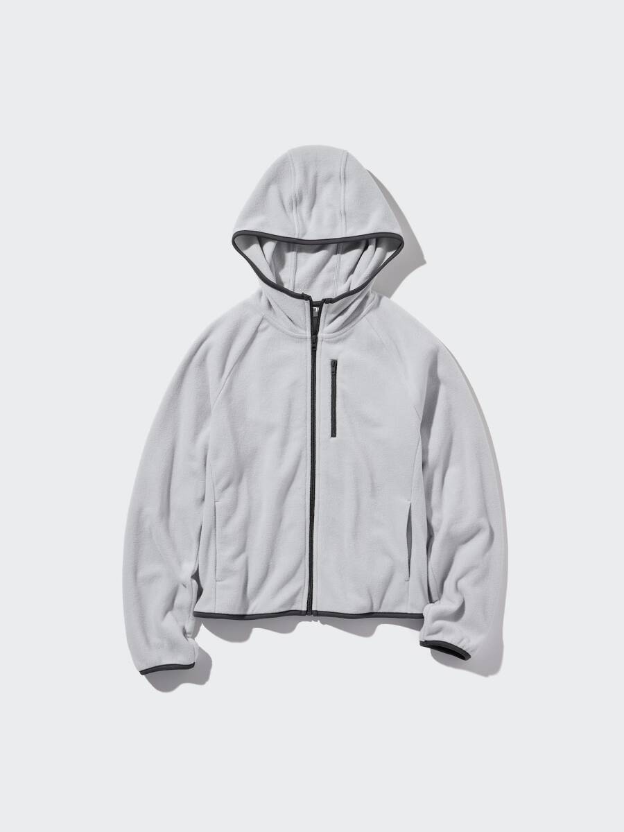 ラスト！新品　ユニクロ　ライトフリースフルジップパーカ(長袖)　グレー　M_画像1