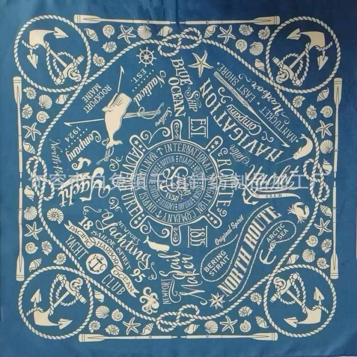 バンダナ ヴィンテージ 80s スカーフ 綿100 USA アメリカ ビンテージ vintage 青　カウボーイ　アメカジ　メンズ　ファッション　ポイント_画像1