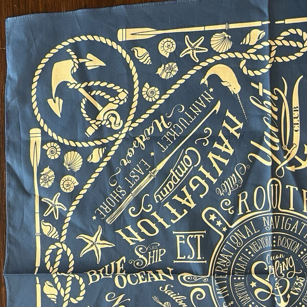 バンダナ ヴィンテージ 80s スカーフ 綿100 USA アメリカ ビンテージ vintage 青　カウボーイ　アメカジ　メンズ　ファッション　ポイント_画像4