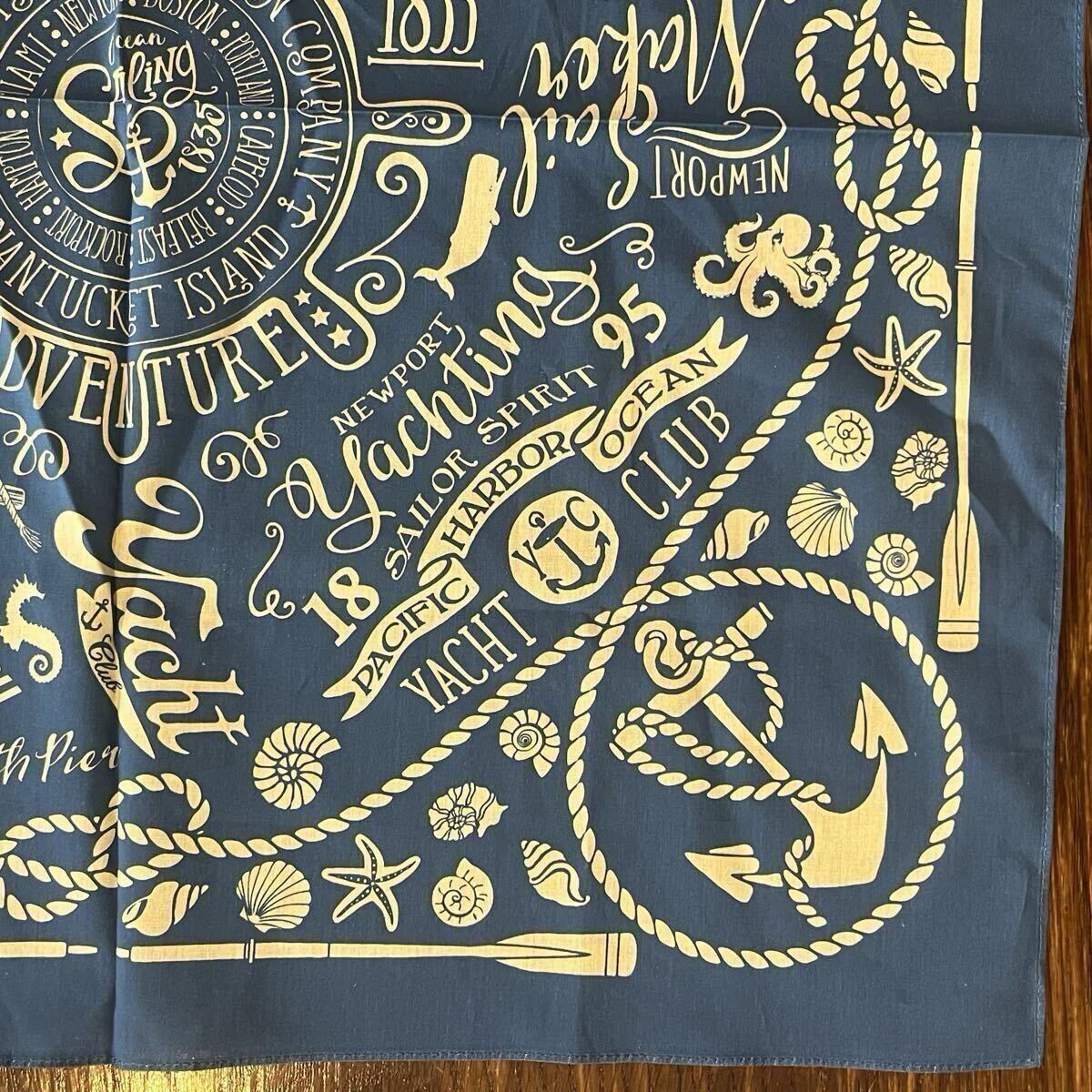 バンダナ ヴィンテージ 80s スカーフ 綿100 USA アメリカ ビンテージ vintage 青　カウボーイ　アメカジ　メンズ　ファッション　ポイント_画像6