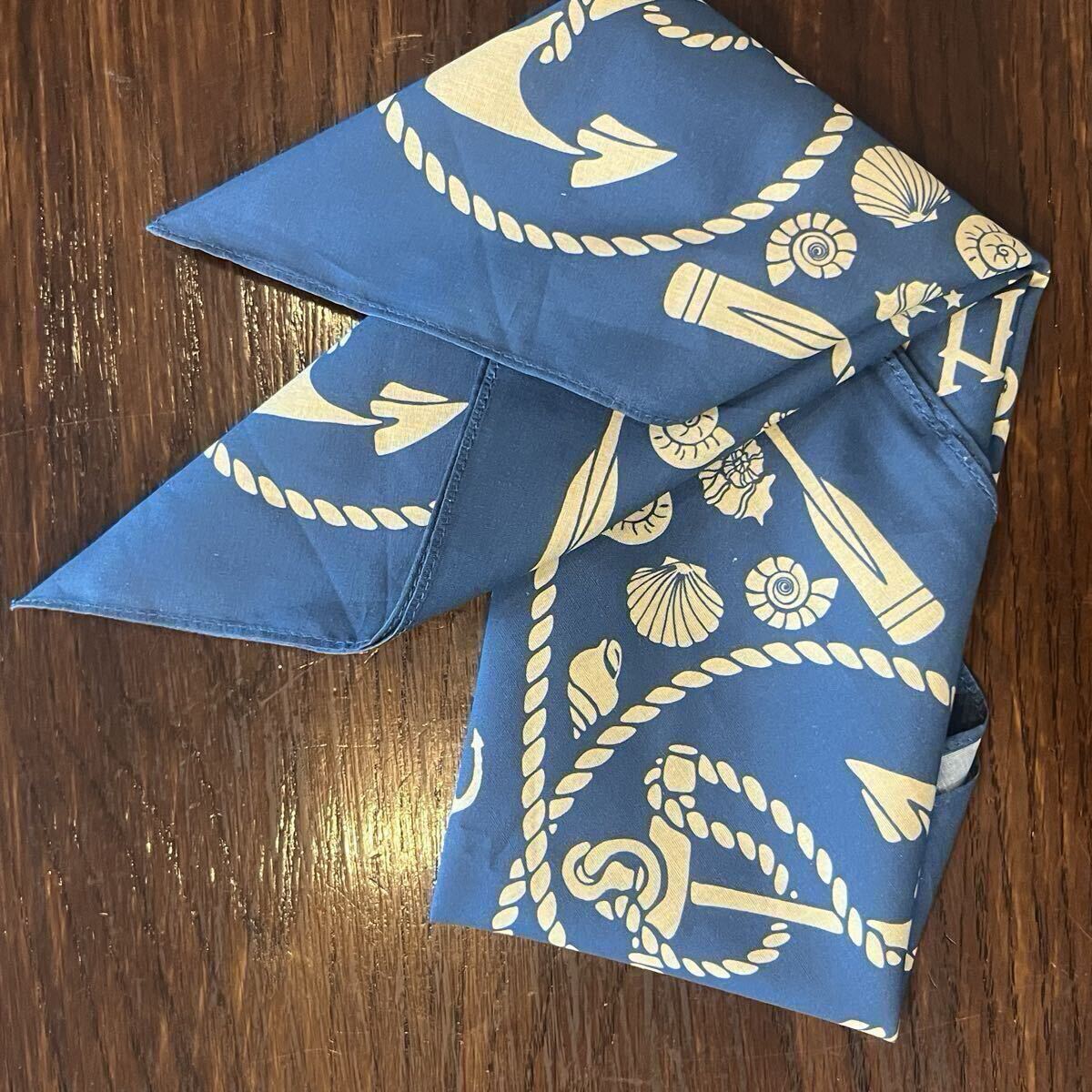 バンダナ ヴィンテージ 80s スカーフ 綿100 USA アメリカ ビンテージ vintage 青　カウボーイ　アメカジ　メンズ　ファッション　ポイント_画像8