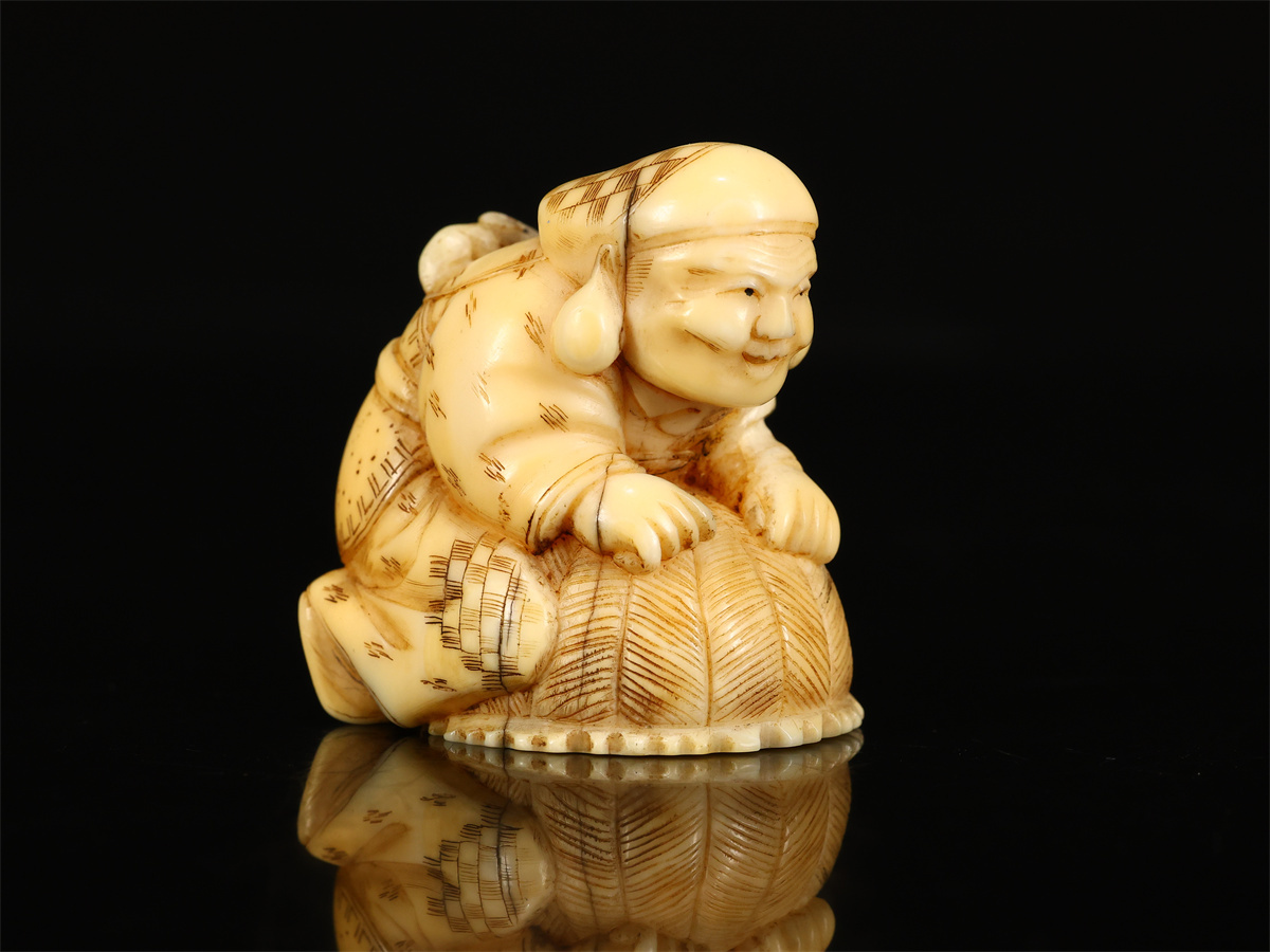.1396 Edo времена восточная скульптура [sei*uchi] персона netsuke прекрасный товар N!