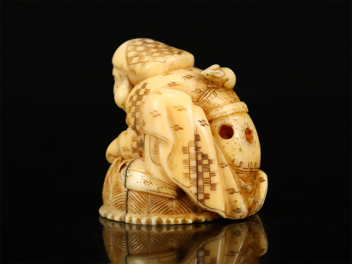 .1396 Edo времена восточная скульптура [sei*uchi] персона netsuke прекрасный товар N!