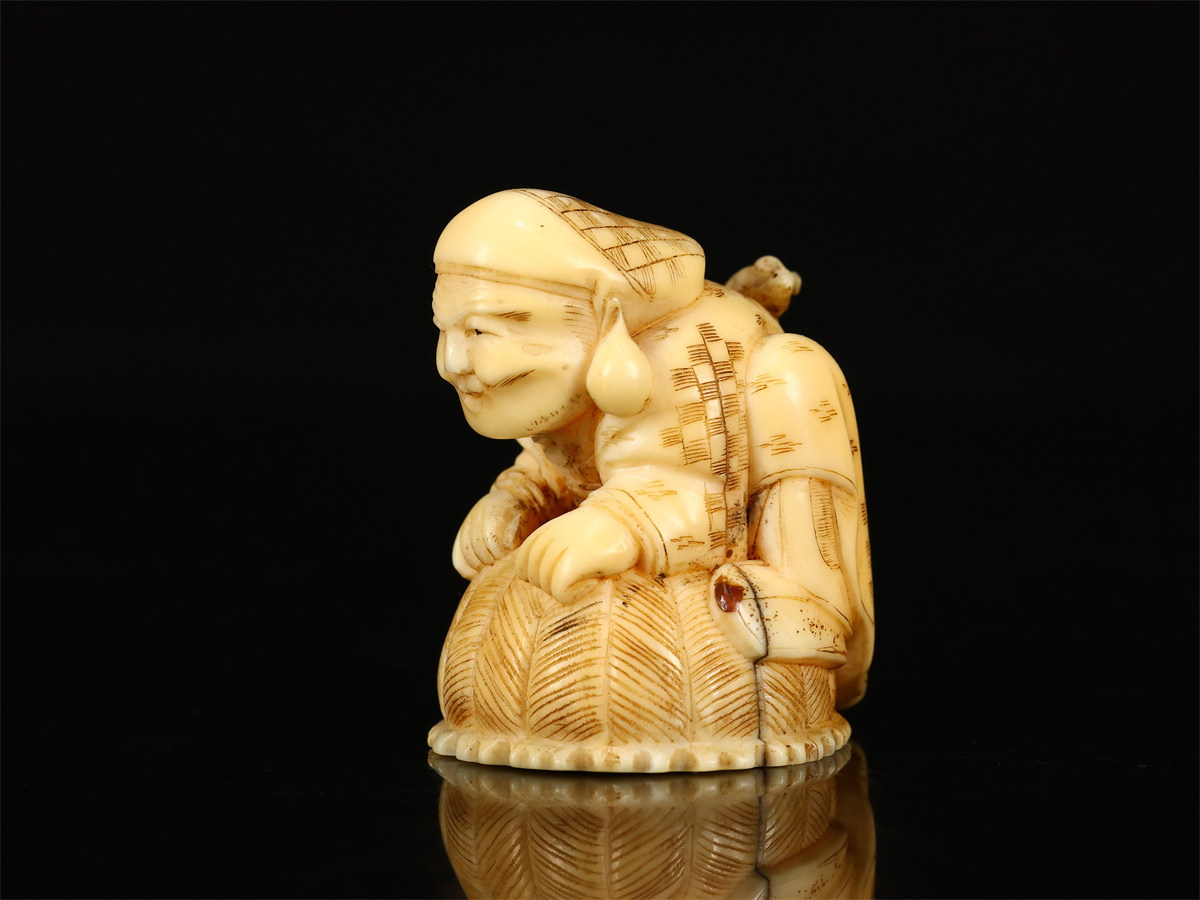 .1396 Edo времена восточная скульптура [sei*uchi] персона netsuke прекрасный товар N!