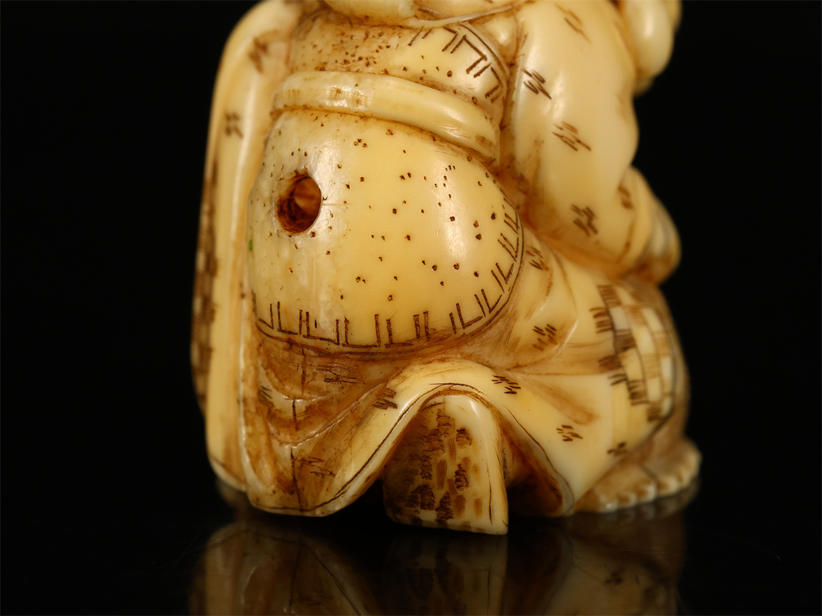 .1396 Edo времена восточная скульптура [sei*uchi] персона netsuke прекрасный товар N!