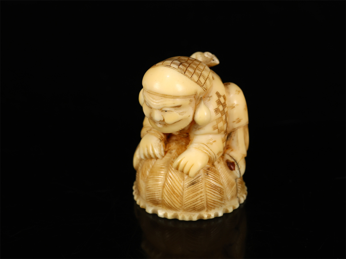 .1396 Edo времена восточная скульптура [sei*uchi] персона netsuke прекрасный товар N!