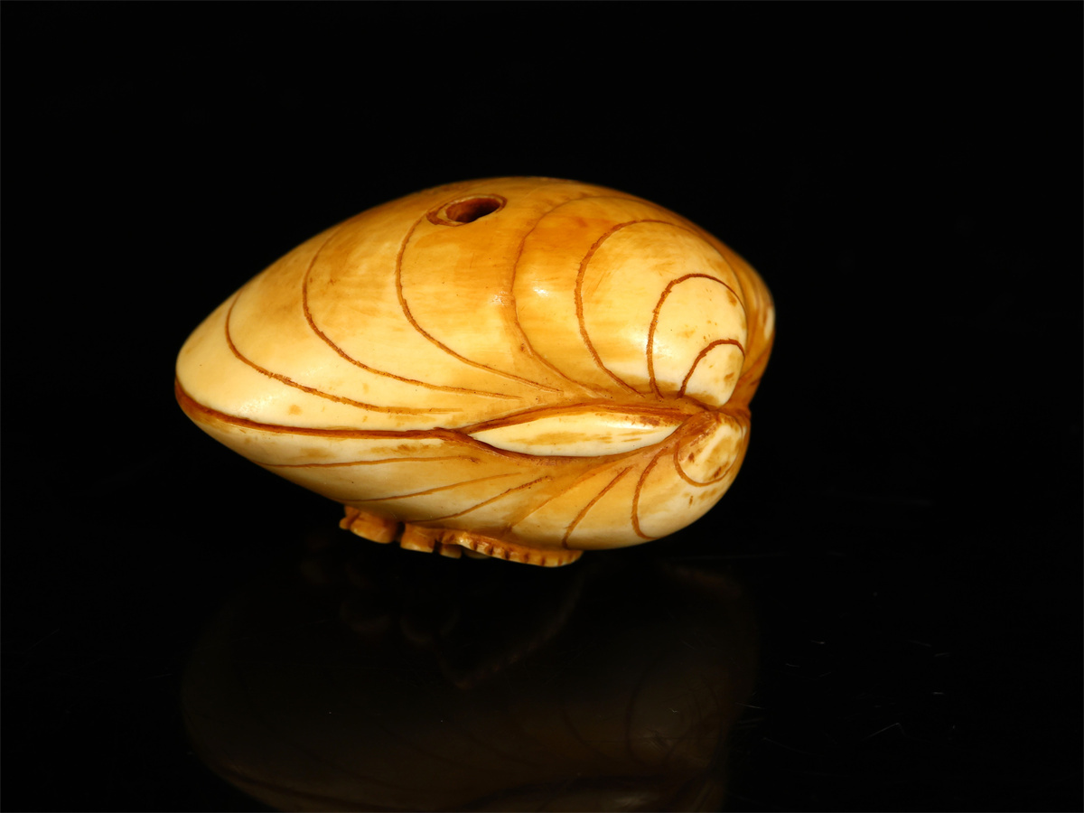 .1410 времена [ добродетель ..] восточная скульптура . netsuke ширина 4.8×4.