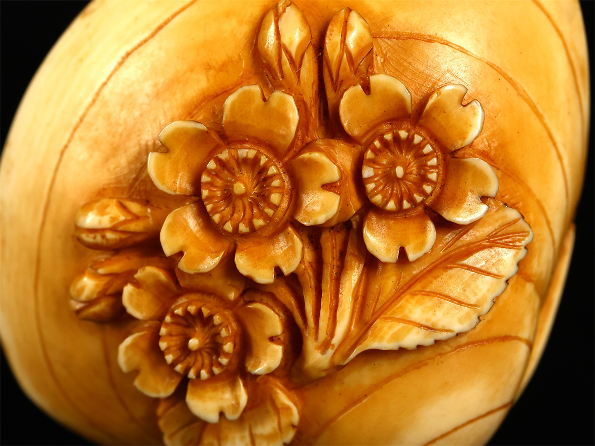 .1410 времена [ добродетель ..] восточная скульптура . netsuke ширина 4.8×4.