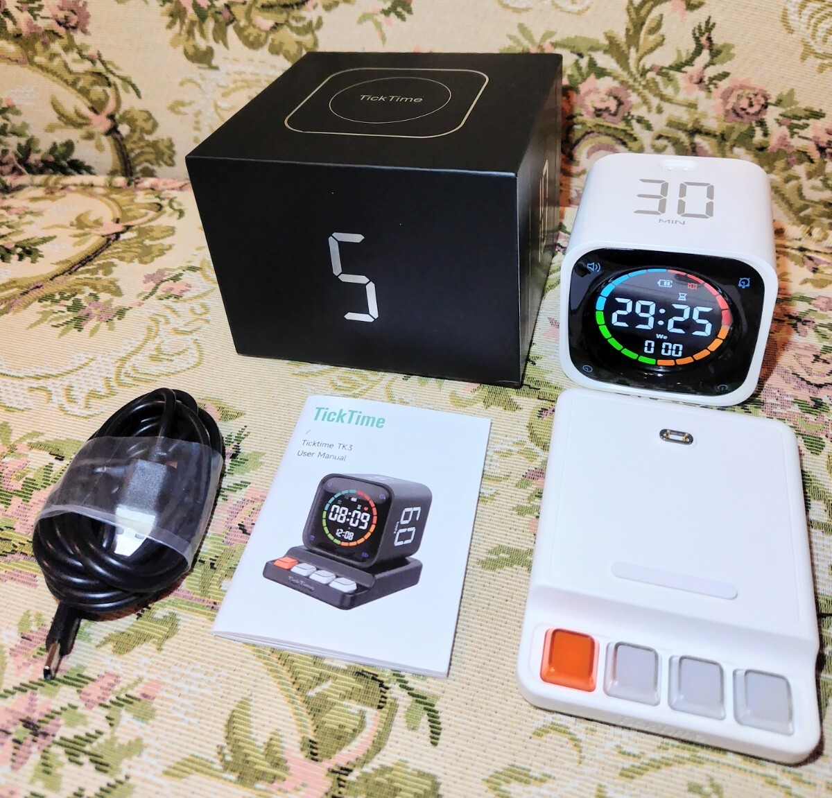 ★【TickTimer】キューブタイマー ポモドーロタイマー Type-C充電式1400mAh _画像1