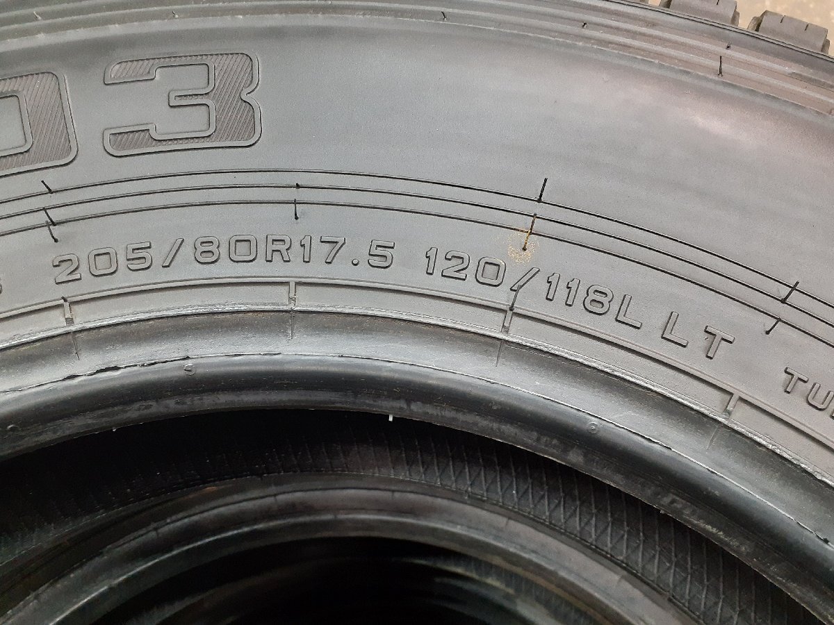 上パF9281■205/80R17.5 120/118L LT 6本 DUNLOP WINTER MAXX LT03 送料無料 冬 ’22年 地山 トラック スタッドレス ._画像2