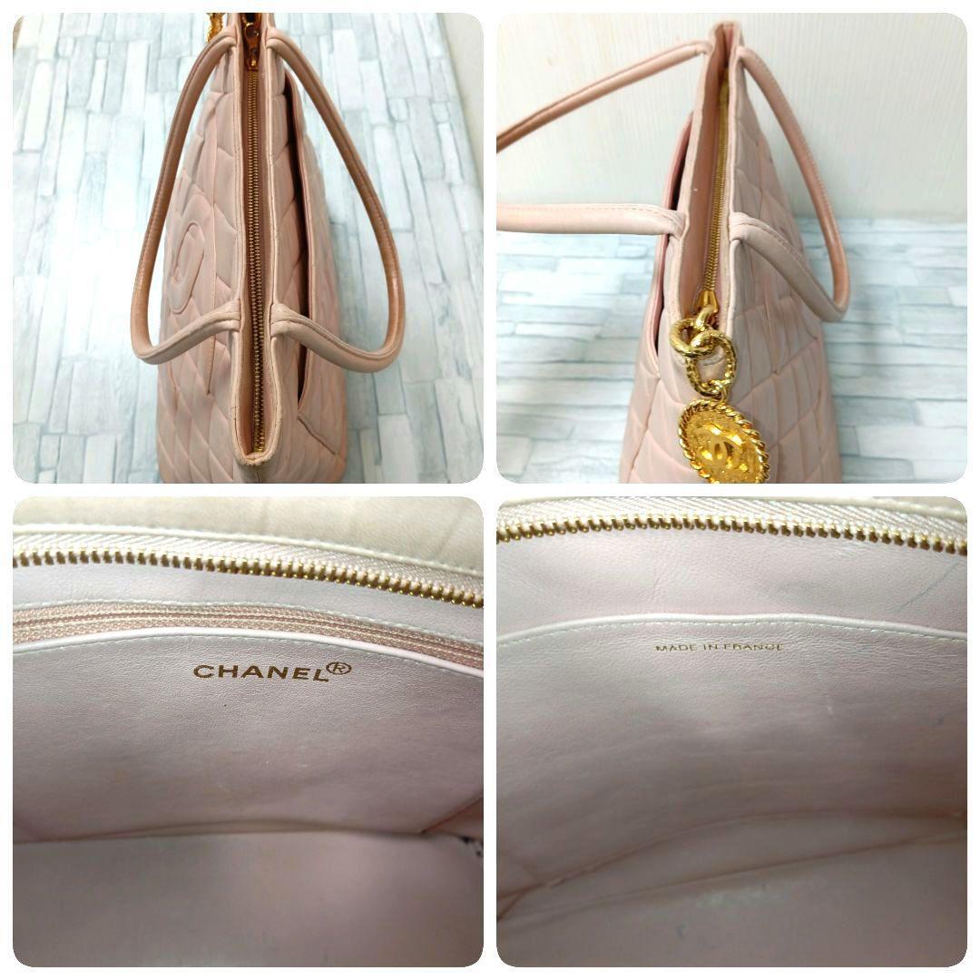 シャネル　復刻トート　トートバッグ　ハンドバッグ　ラムスキン　A1804　ピンク　GD金具　ココチャーム　CHANEL　送料無料　鑑定済　即決_画像7