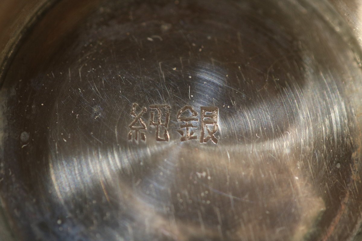 T475 оригинальный серебряный чашечка для сакэ 2 пункт примерно 82g печать иметь посуда для сакэ /55402