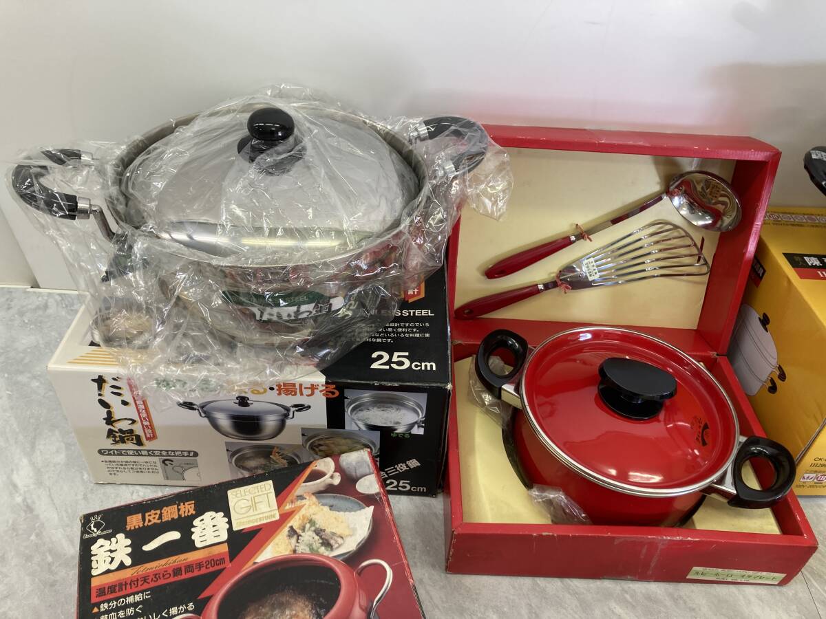 **[USED* не использовался товар ] кастрюля с двумя ручками . суммировать много комплект товары для кухни масло кастрюля кастрюля для скияки .. один др. коробка размер 160