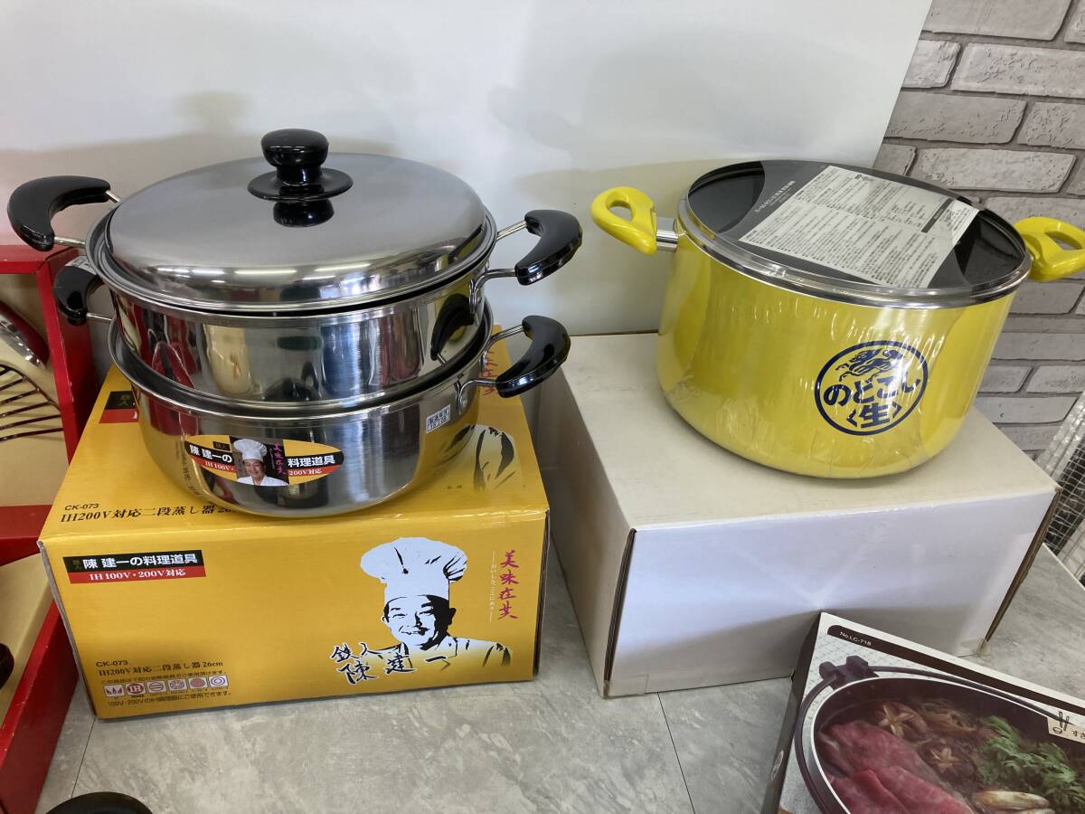 **[USED* не использовался товар ] кастрюля с двумя ручками . суммировать много комплект товары для кухни масло кастрюля кастрюля для скияки .. один др. коробка размер 160