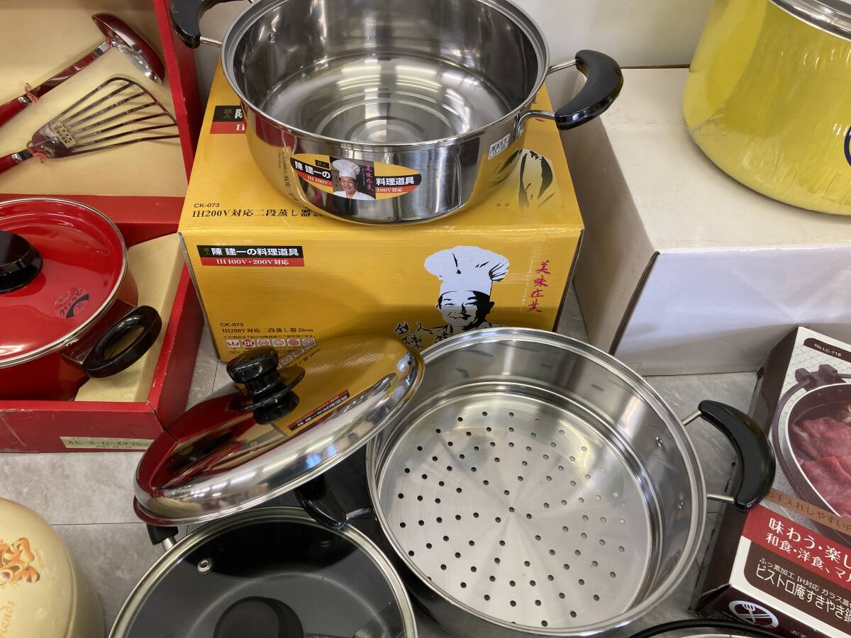 **[USED* не использовался товар ] кастрюля с двумя ручками . суммировать много комплект товары для кухни масло кастрюля кастрюля для скияки .. один др. коробка размер 160