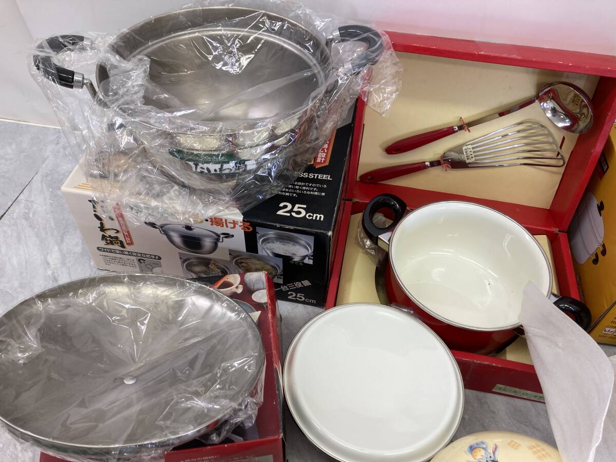 **[USED* не использовался товар ] кастрюля с двумя ручками . суммировать много комплект товары для кухни масло кастрюля кастрюля для скияки .. один др. коробка размер 160