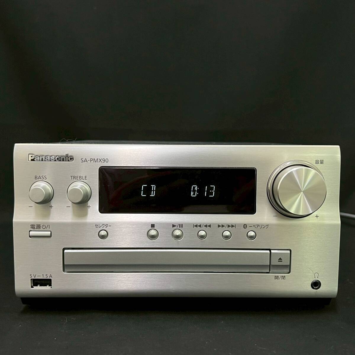 BJg189R 120 Panasonic ミニコンポ SA-PMX90 FM/AM 2バンド Bluetooth/ハイレゾ音源対応 CDステレオシステム/SB-PMX70 スピーカー _画像2