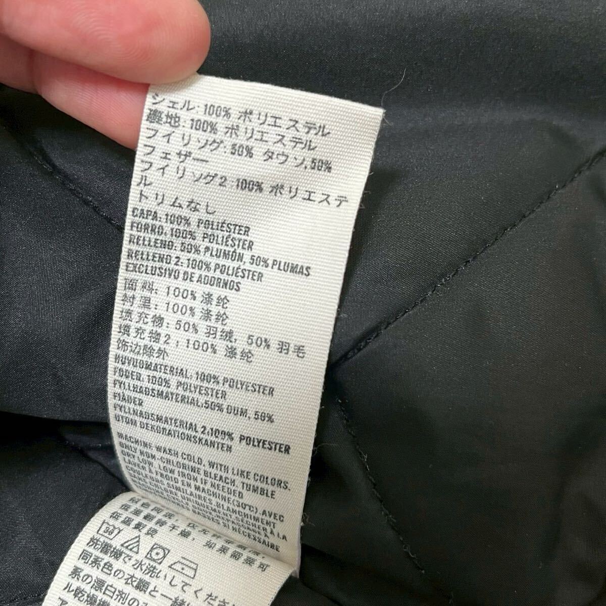 美品 L相当 アバクロンビー&フィッチ Abercrombie & Fitch アバクロ ダウンジャケット極暖 ブラック 黒 メンズ ボア キルティング ワッペン_画像10