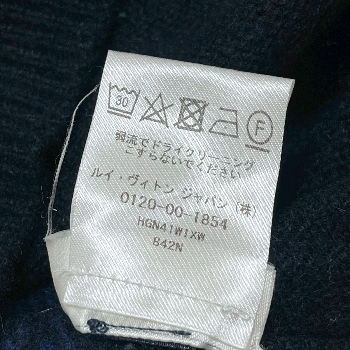 XLサイズ カシミア99％ ルイヴィトン LOUIS VUITTON モノグラム セーター ニット ネイビー 紺 メンズ ウール 総柄 トップス 長袖 _画像10