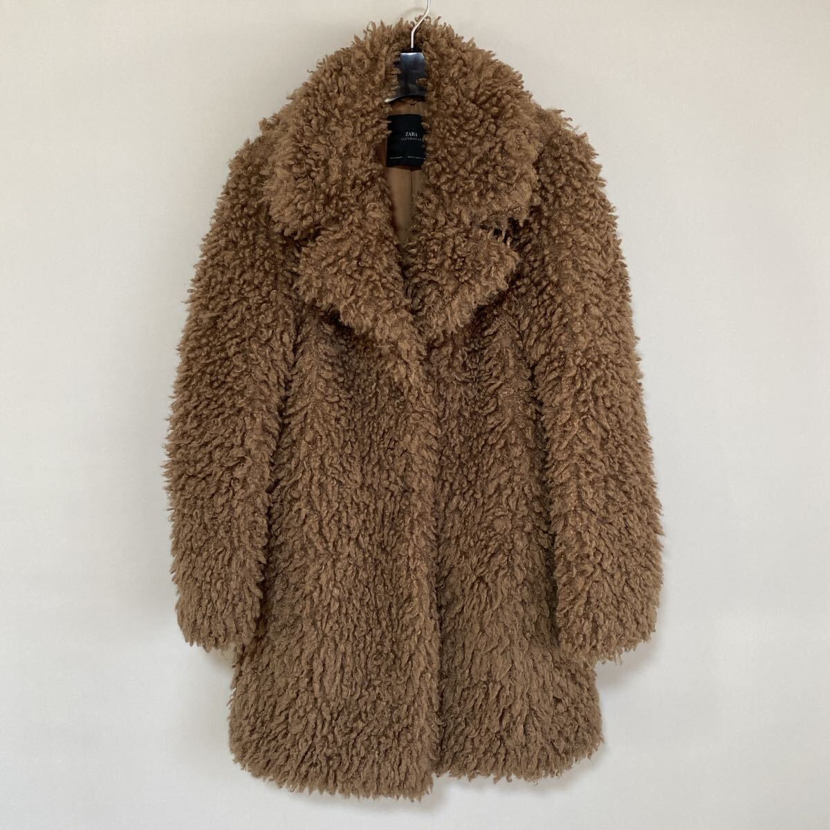 ZARA ザラ テディコート モコモコ XS ブラウン ボアコート DMW_画像1