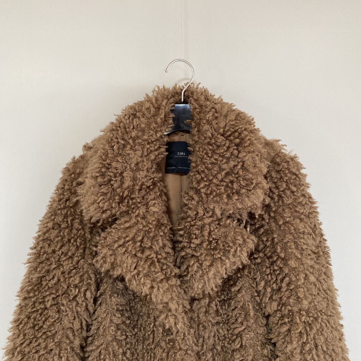 ZARA ザラ テディコート モコモコ XS ブラウン ボアコート DMW_画像2