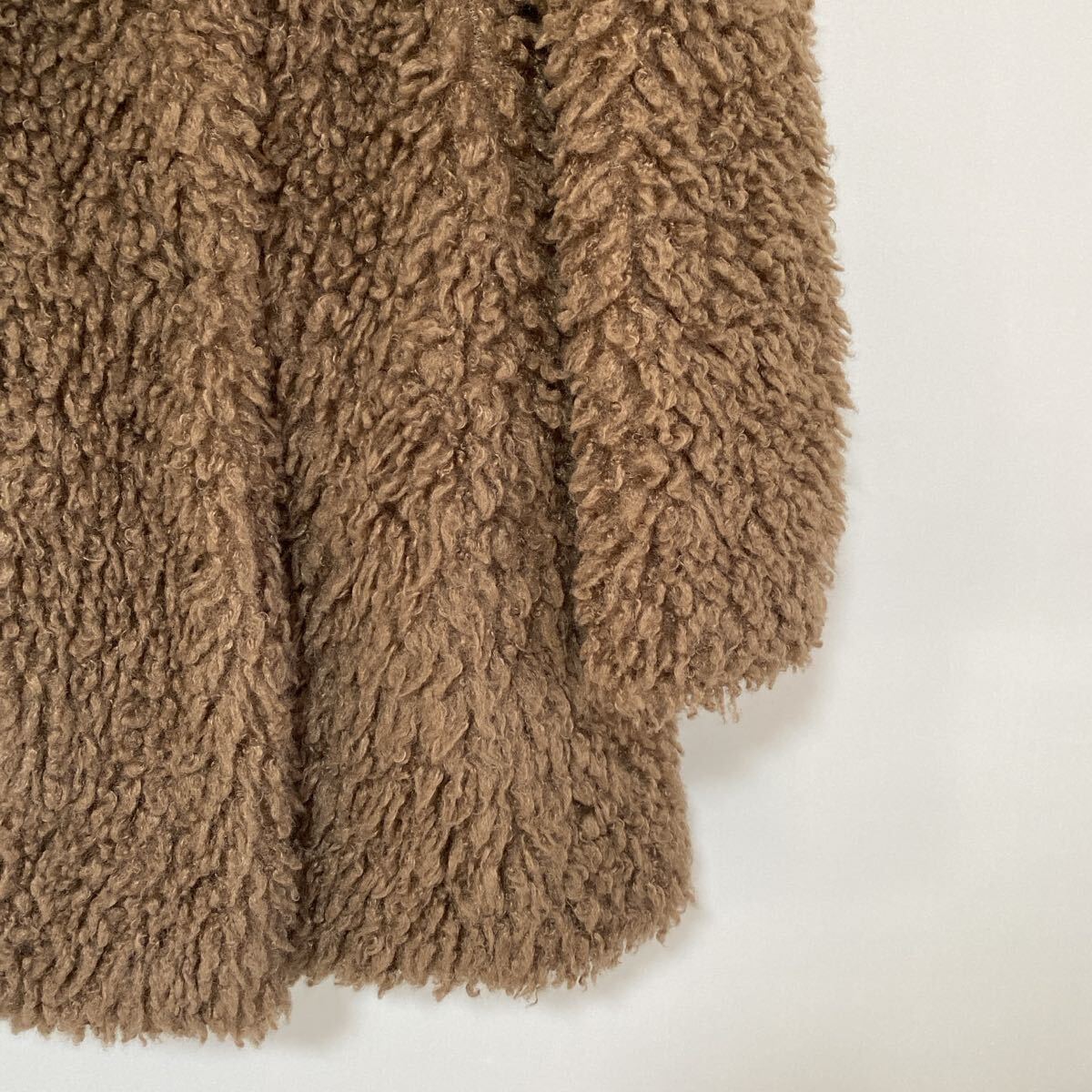 ZARA ザラ テディコート モコモコ XS ブラウン ボアコート DMW_画像3