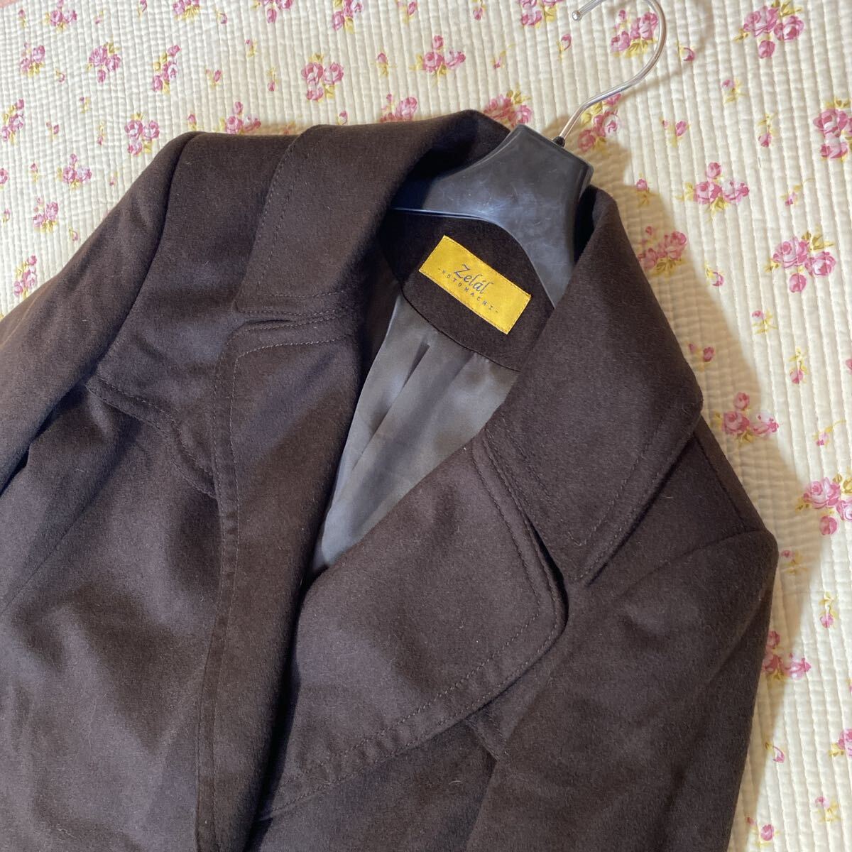 Zelal 元町ゼラール カシミヤ100%コート ブラウン 暖かい DMW_画像2
