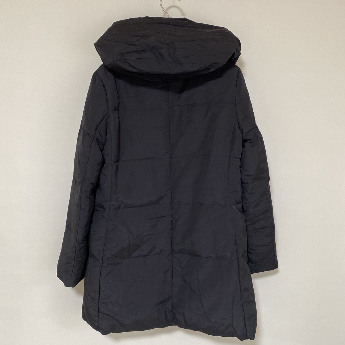 エフデ ダウンコート 7 黒 ブラック フード付き リブ袖_画像4