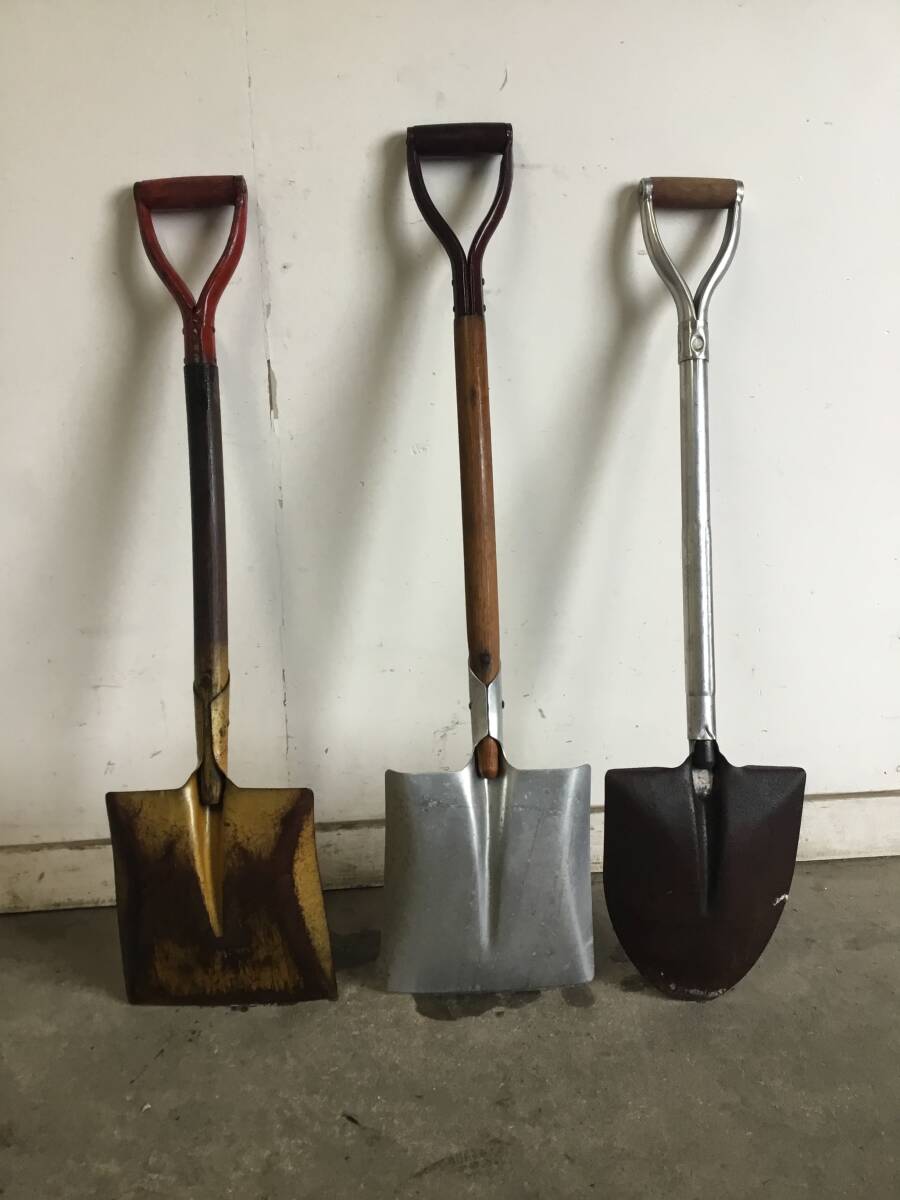 △ y 岐阜発/ スコップ/ 3本セット/ 角スコップ2本/ 剣先スコップ1本/ 農業/ 土木/ 建築/ 現状品/ R7.11/13 △_画像5