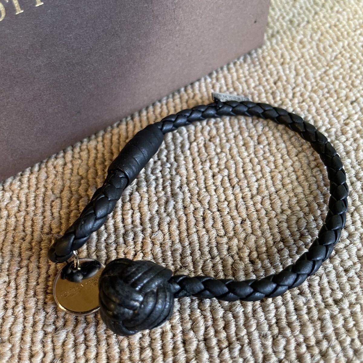  один иен прекрасный товар Bottega Veneta BOTTEGA VENETA сетка кожа браслет аксессуары черный мужчина женщина 