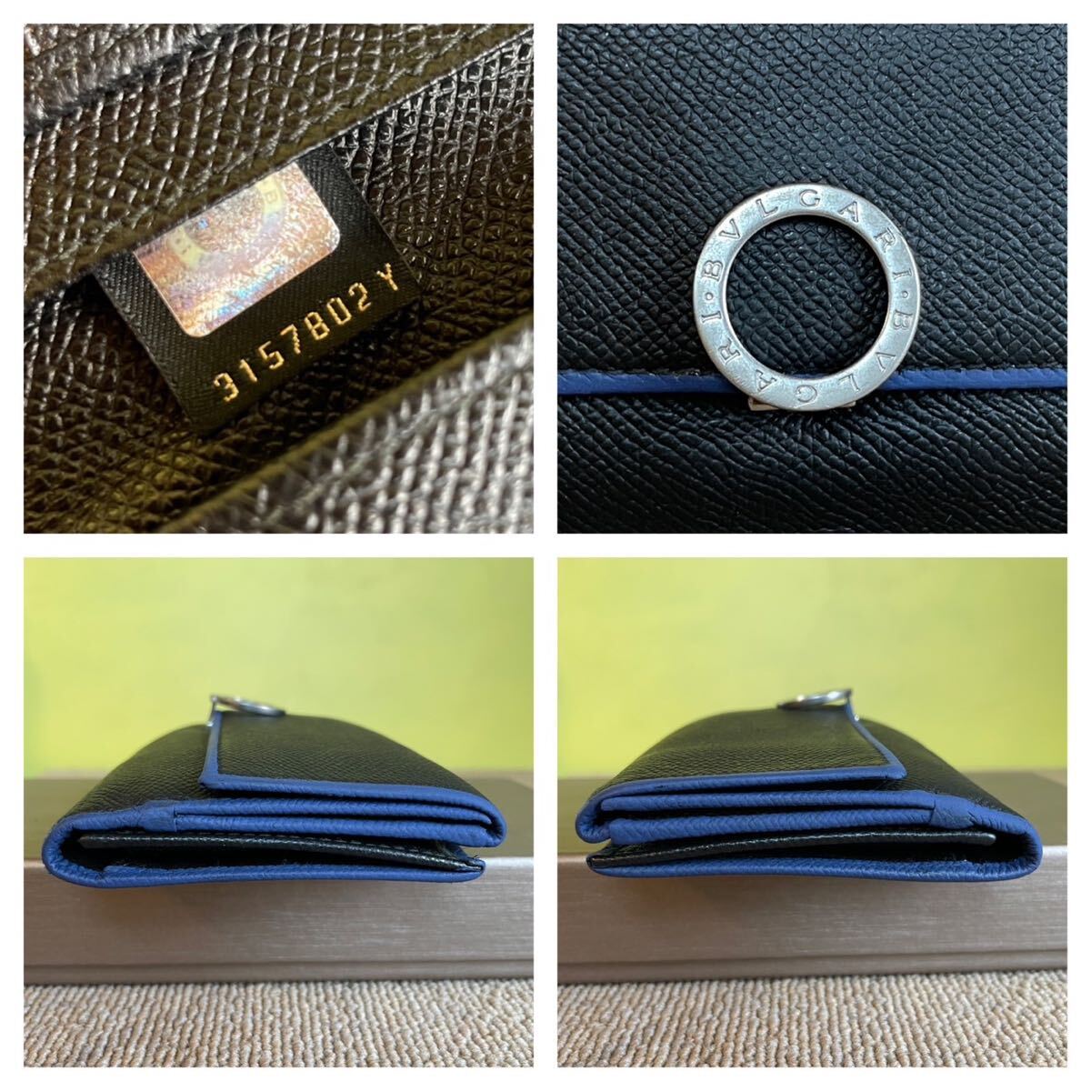  один иен прекрасный товар BVLGARY BVLGARI Be Zero длинный бумажник длинный кошелек двойной бумажник черный Logo любитель принадлежности есть 