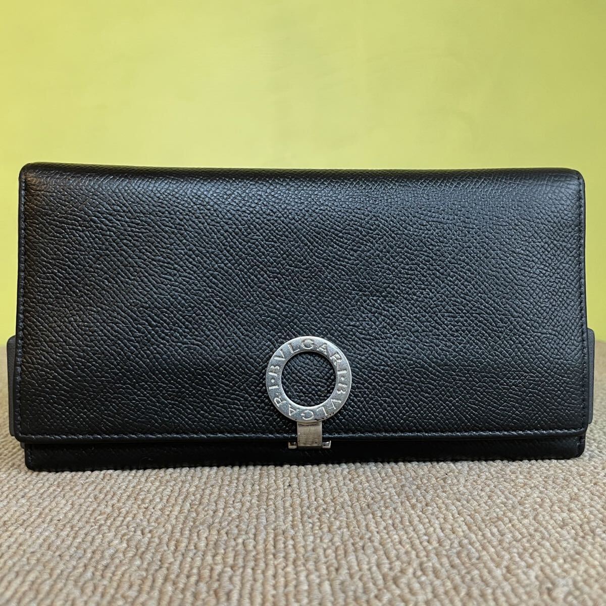  один иен прекрасный товар BVLGARY BVLGARI длинный бумажник складывающийся пополам Be Zero длинный кошелек черный кошелек чёрный bai цвет 