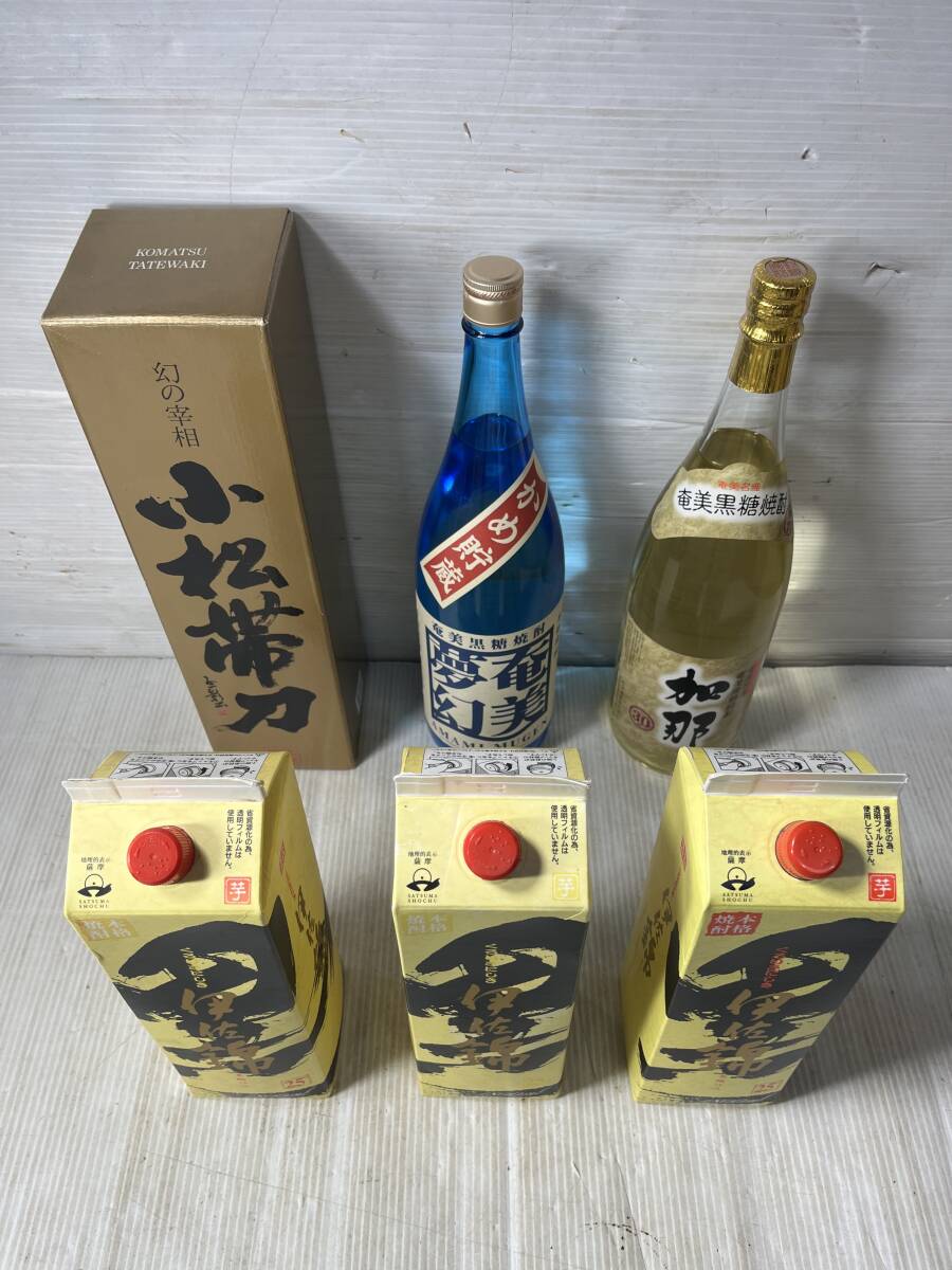 焼酎まとめ ★20R★ 奄美夢幻 アルコール飲料 加那 黒伊佐錦 黒麹仕込 現状品 黒糖焼酎 長期保管品 本格焼酎 幻の宰相小松帯刀_画像1