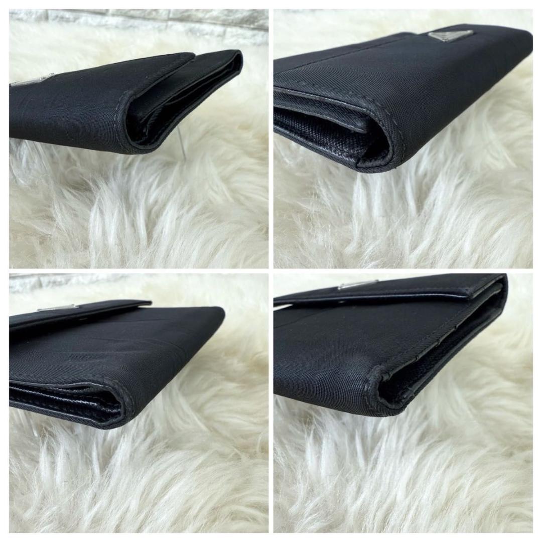 PRADA Prada нейлон складной кошелек треугольник Logo черный 