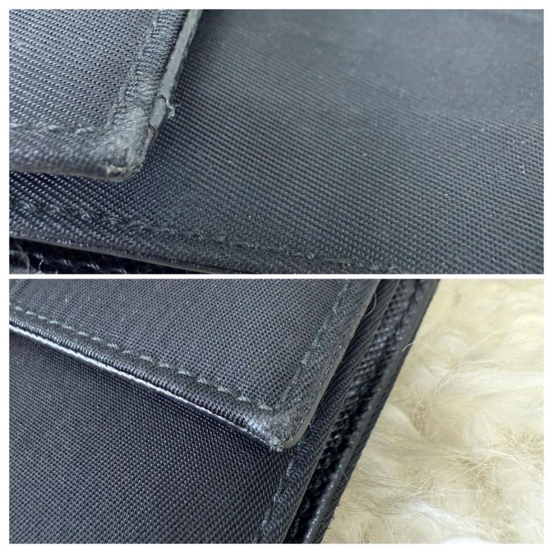 PRADA Prada нейлон складной кошелек треугольник Logo черный 