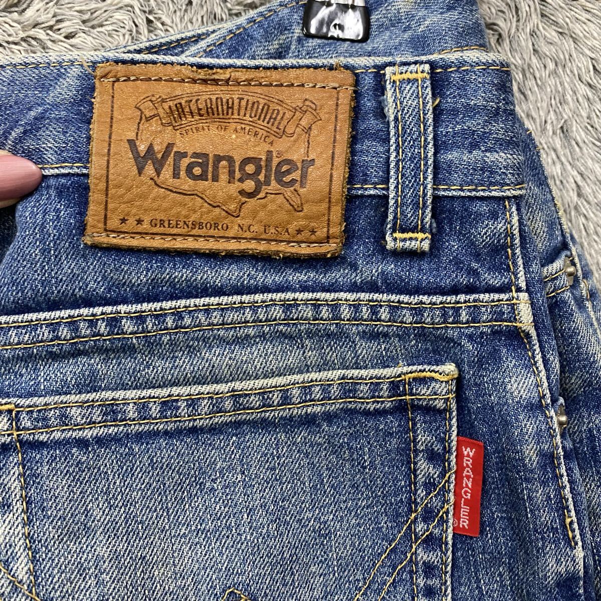 Wrangler ラングラー デニムパンツ ジーンズ スリムシルエット 29インチ ブルー 青 パッチポケット メンズ トップス 最落なし（863)_画像6