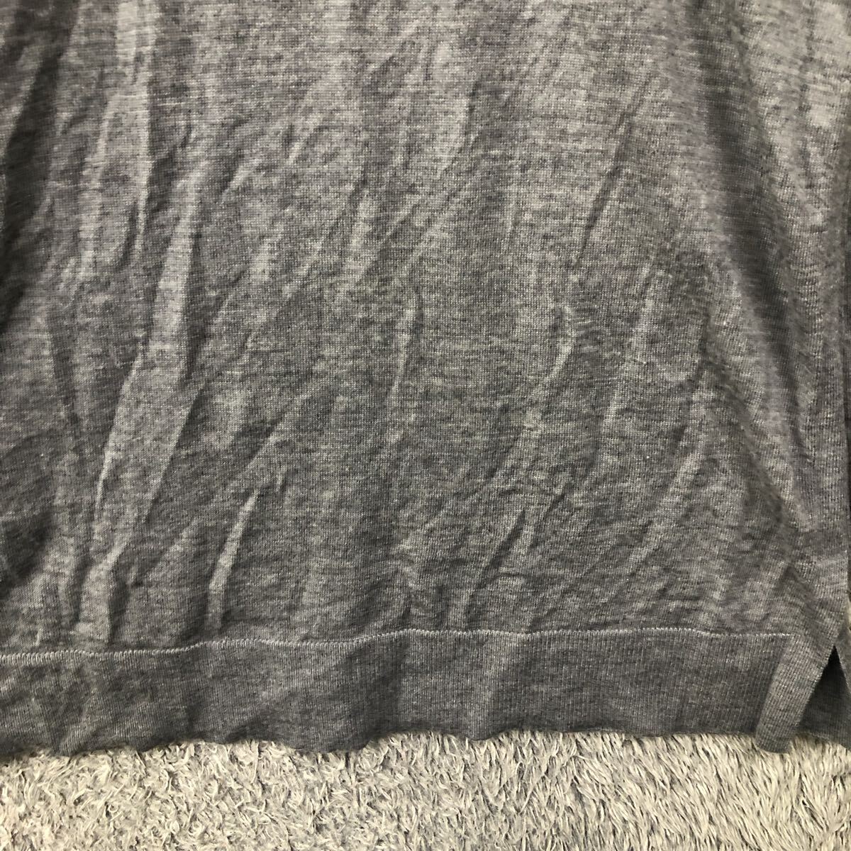 BANANA REPUBLIC バナナリパブリック ハイゲージ 長袖セーター サイズM グレー灰色 ウール 無地 メンズ トップス 最落なし(887)_画像4