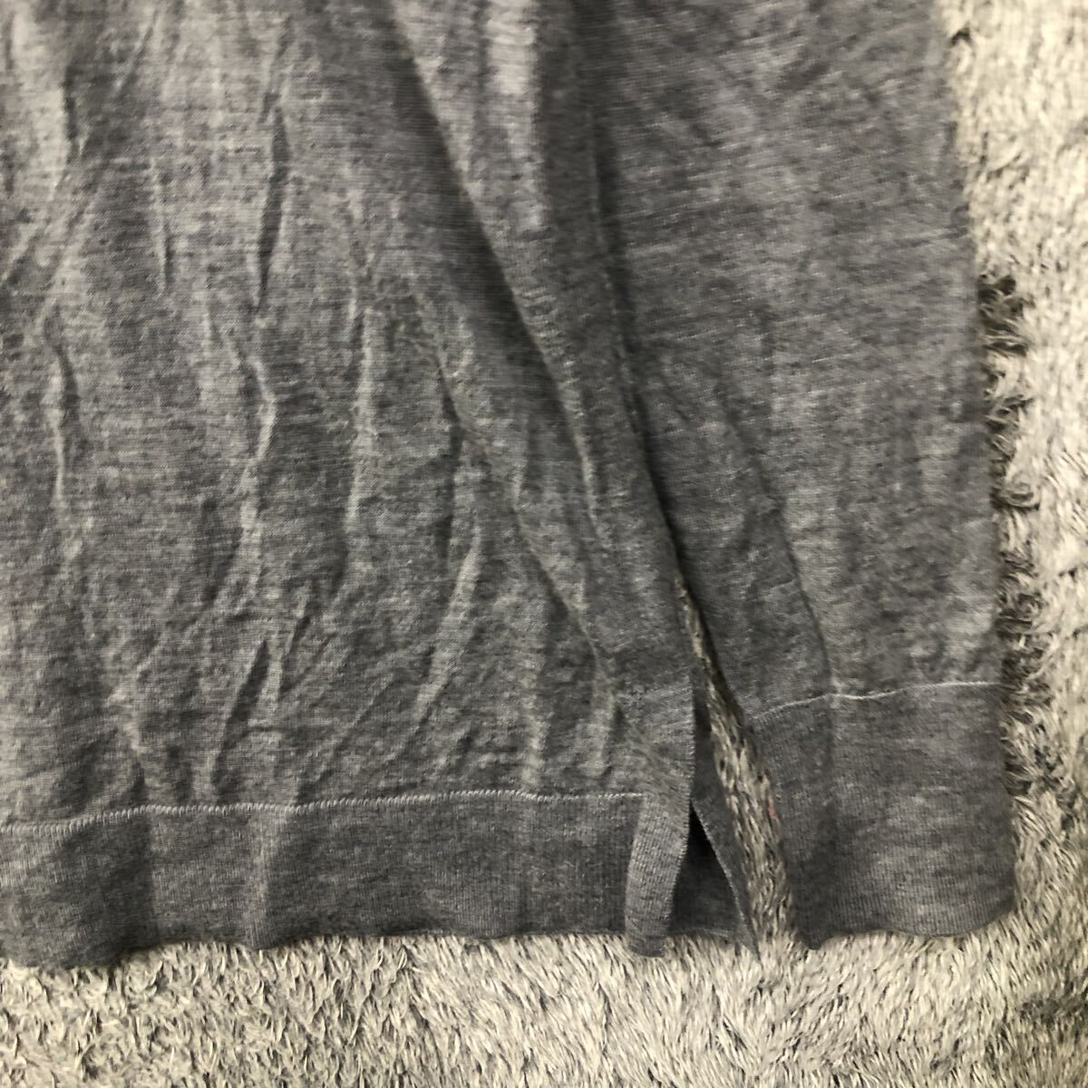 BANANA REPUBLIC バナナリパブリック ハイゲージ 長袖セーター サイズM グレー灰色 ウール 無地 メンズ トップス 最落なし(887)_画像5