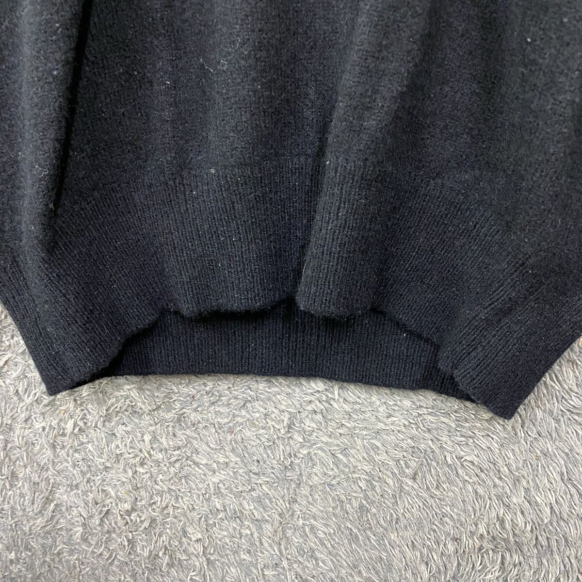RALPH LAUREN ラルフローレン ウールニット ニット サイズM ブラック 黒 Ｖネック ワンポイント 刺繍 メンズ トップス 最落なし（896）_画像4