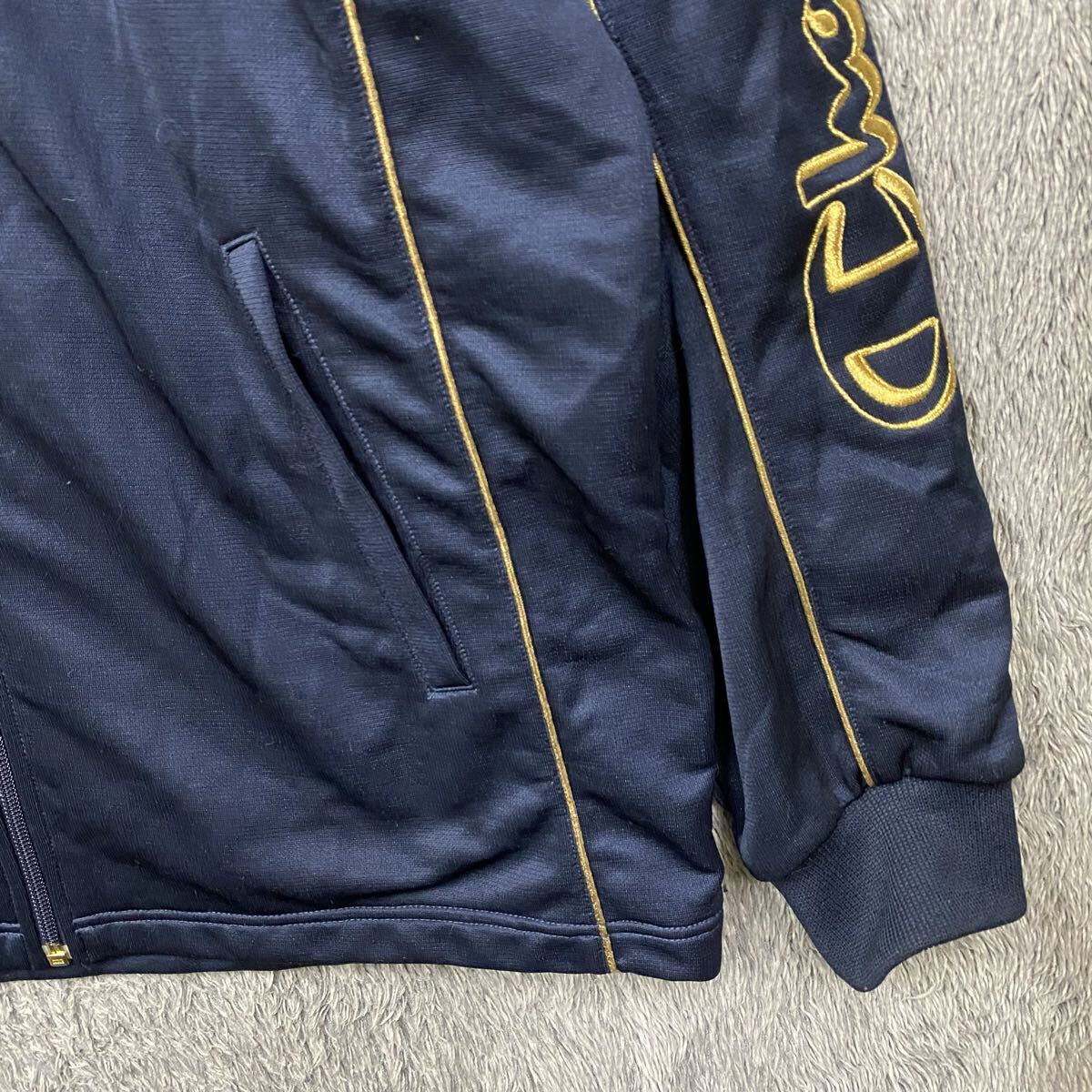 champion チャンピオン トラックジャケット ジャージ サイズM ネイビー 紺色 ロゴ刺繍 ゴールド 金 メンズ トップス 最落なし(931)_画像5