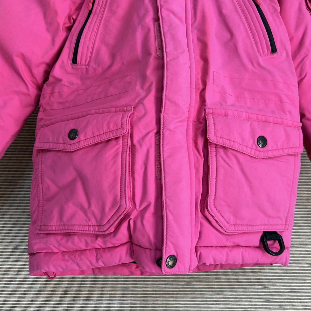 ノースフェイス ダウンジャケット モッズコート　子供105　ピンク　刺繍　G1 古着　入手困難　激レア　希少 人気　ワンポイント キッズ_画像5