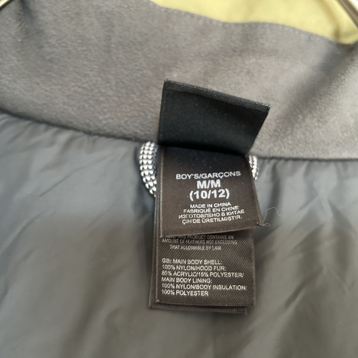 ノースフェイス　ダウンジャケット モッズコート　カーキ子供150　フェイクファーC1 古着　入手困難　激レア　希少 人気　刺繍　キッズ_画像10