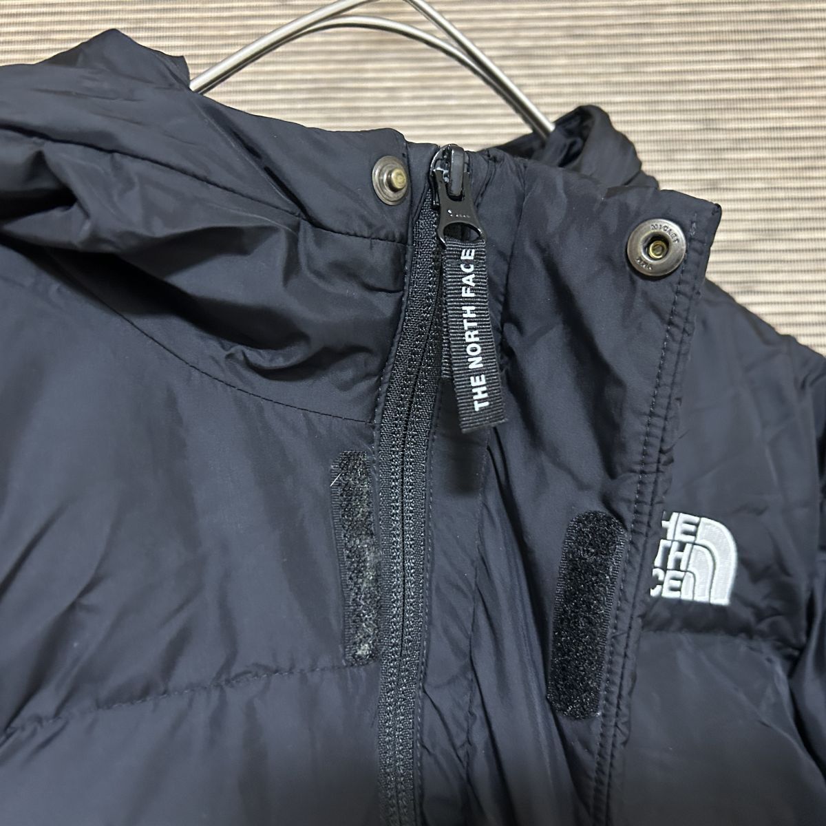 ノースフェイス　ロングダウンコートベンチコートonball子供110 黒ブラックF2　古着　入手困難　激レア　希少 人気　デカロゴ　ビッグロゴ_画像4