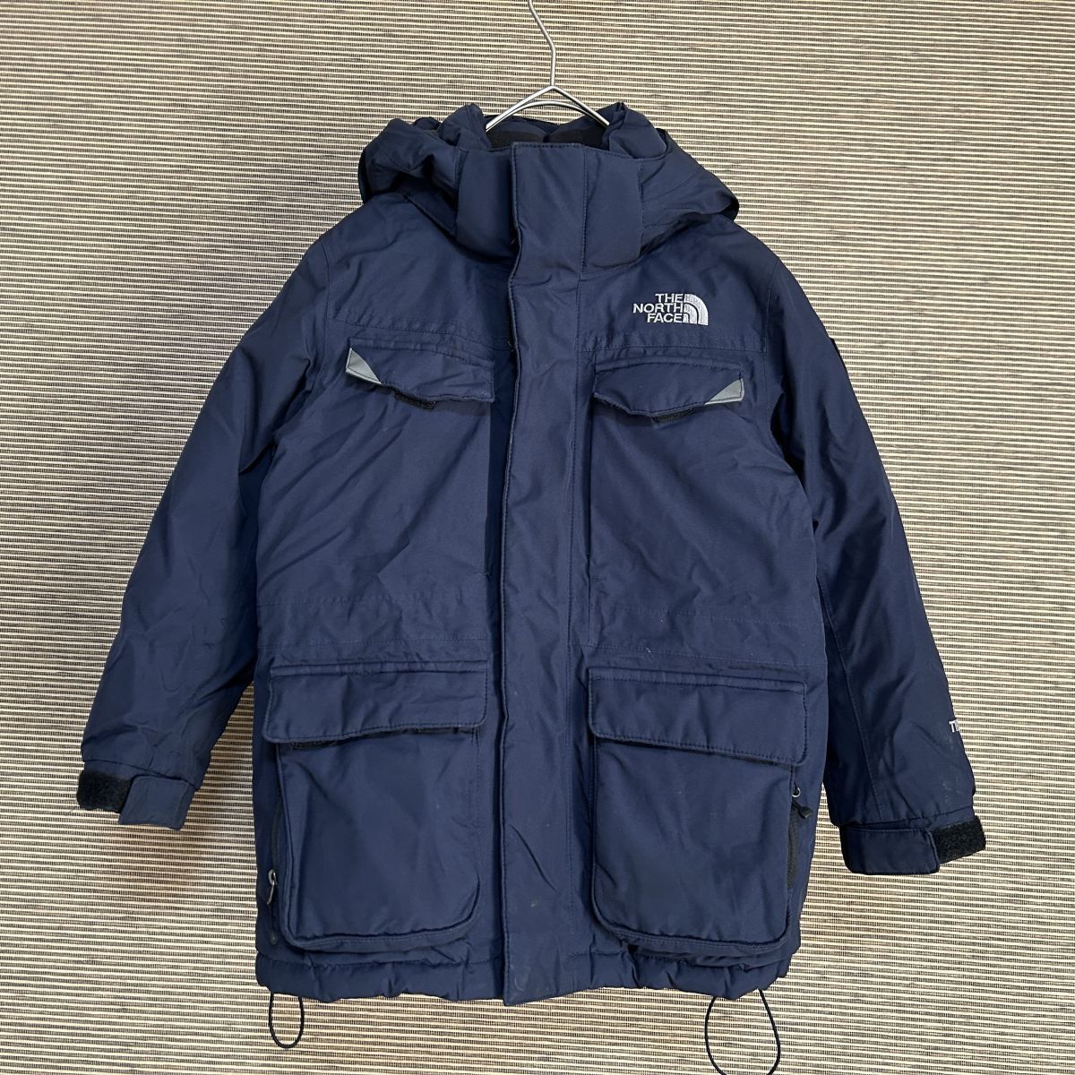 ノースフェイス　ダウンジャケット マクマード　ネイビー子供110刺繍ゴアF2 古着　入手困難　激レア　人気　希少　キッズ　肩ロゴ_画像1