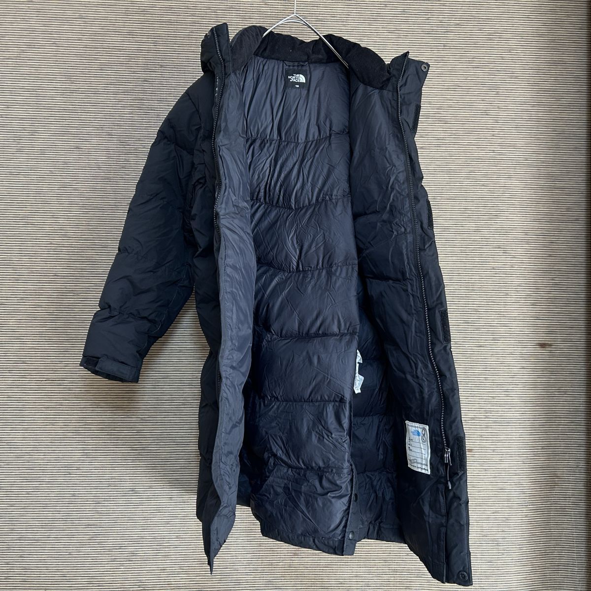 ノースフェイス　ロングダウンコート　ベンチコート　子供150キッズ 黒肩ロゴF3　古着　入手困難　激レア　人気　希少 ワンポイントロゴ_画像8